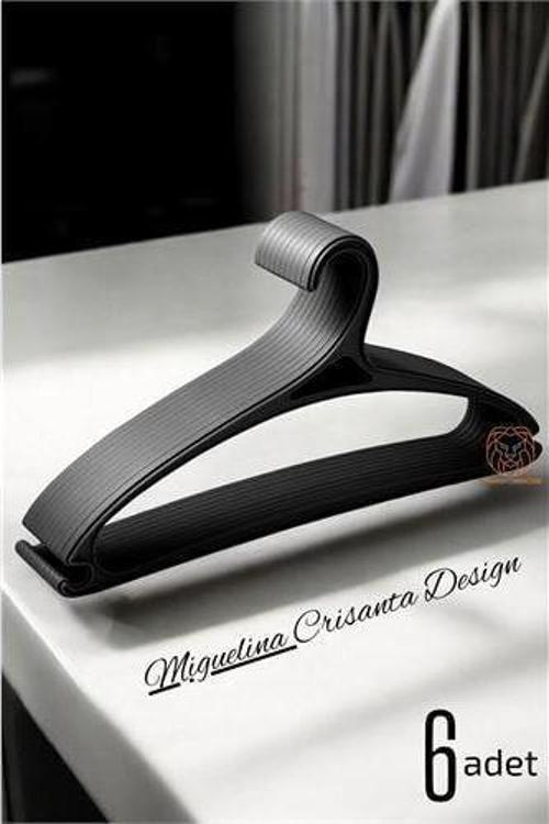 ModaCar Tasarım Askı Seti 6 ADET Elbise Askısı M.Crisanta SİYAH