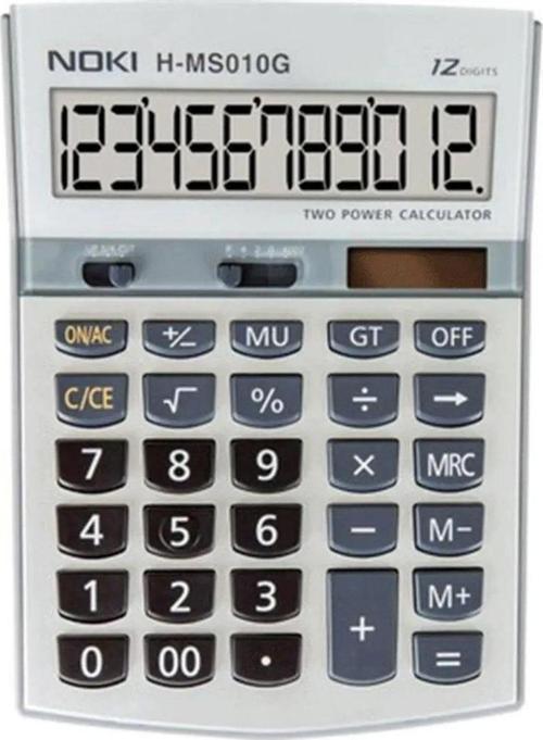 H-Ms010G Hesap Makinesi 12 Hane Gri