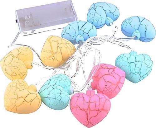 10Lu Renkli Kalp Şeklinde Dekoratif Dolama Led Aydınlatması