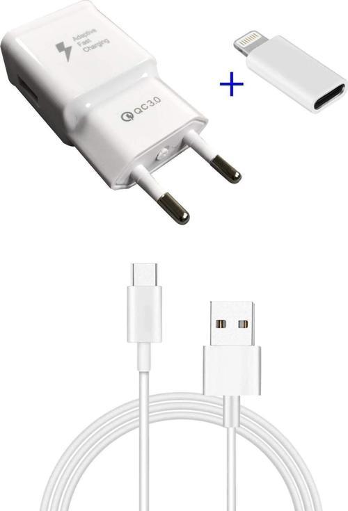 Android Type-C Uçlu Hızlı Şarj Aleti 3.1A 1 Metre Kablolu Hızlı Şarj Cihazı Lightning Dönüştürücü