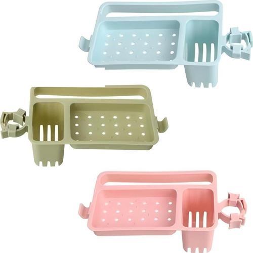 Musluğa Takılan Sünger Havlu Askılı Sabun Hazneli Mutfak Banyo Lavabo Düzenleyici Organizer