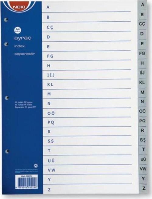 Ayraç Pp A-Z Türkçe Harf
