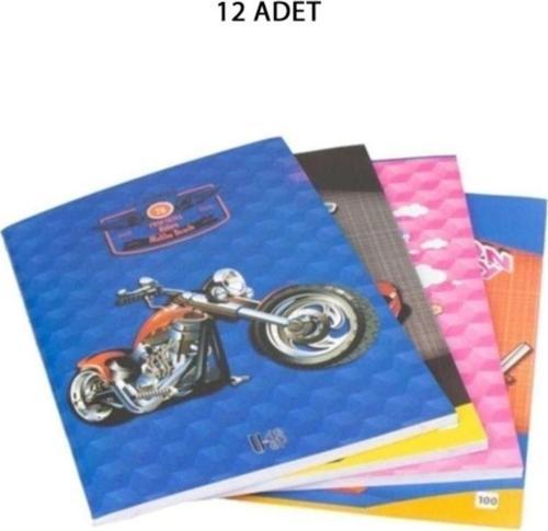 12 Adet Lise Defteri 80/40 Yaprak Kareli