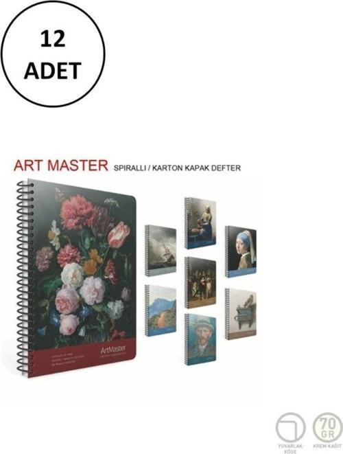 Gıpta Art Master Spiralli Karton Kapak 19X26 Cm Çizgili 100 Yp 12 Adet