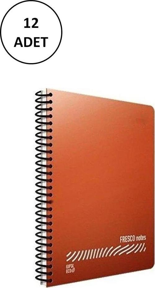 Gıpta Fresco Spiralli Plastik Kapak Defter A5 72 Yp Kareli 4943 12'Li Paket