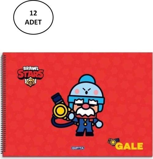 Gıpta Resim Defteri Spiralli 15 Yaprak 17X24 Brawl Star 12 Li Paket
