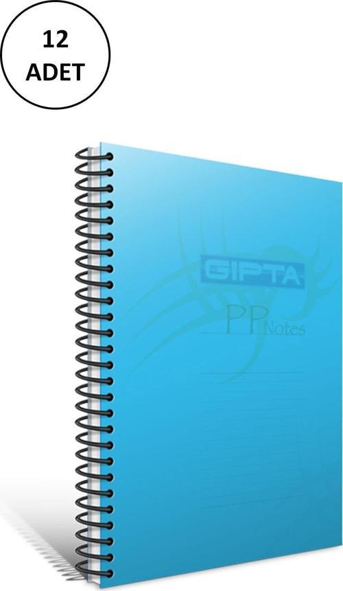 Gıpta Spiralli Defter Eko Plastik Kapak Kareli 80 Yp A4 12 Adet