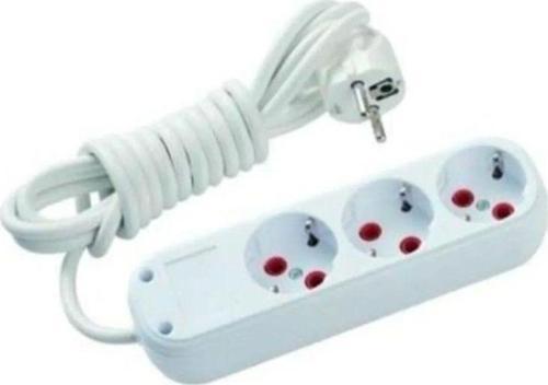 3'Lü Topraklı Kablolu Priz 3 Mt Ast 303