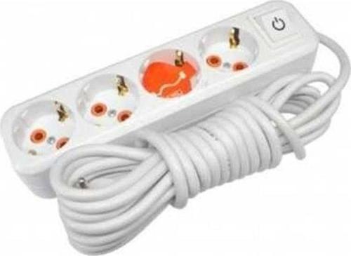 Asel Ara Kablo 4 Lü 5 Metre Düz Priz Ast 405