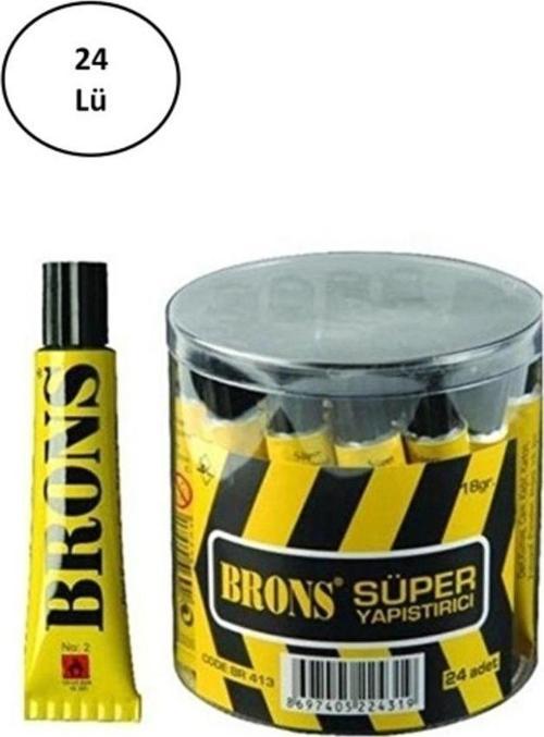 Brons Sıvı Yapıştırıcı Solventsiz Süper No:2 18 Gr Br 413 24'Lü