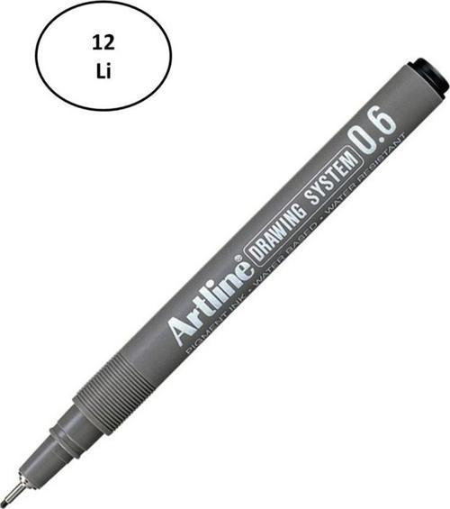 Artline Çizim Kalemi Drawing System 236 0.6 Mm Siyah 12'Li - Lisinya
