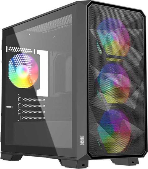 Diamond 4x ARGB Fan USB 3.0 600W 80+ Plus Mesh Tempered Glass mATX Oyuncu Bilgisayar Kasası