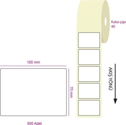 Tanex 100X80Mm Eco Termal Etiket 1 Li 40Mm Çap 500 Lü