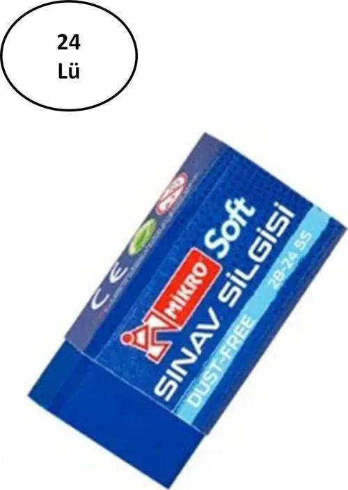 Mikro 2B-24Ss Soft Dust-Free Mavi Sınav Silgisi 24'Lü - Ank2036-2282