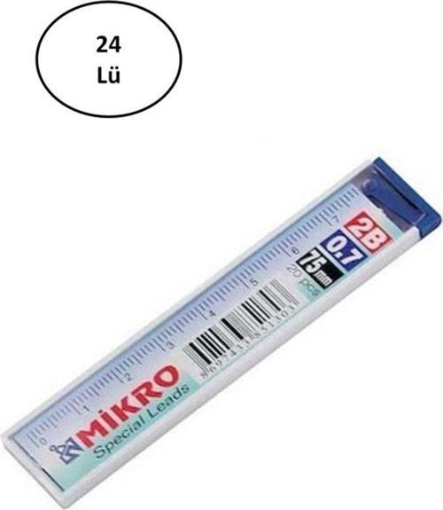 Mikro 75Mm Cetvelli Kurşun Kalem Ucu 0,7Mm 24'Lü