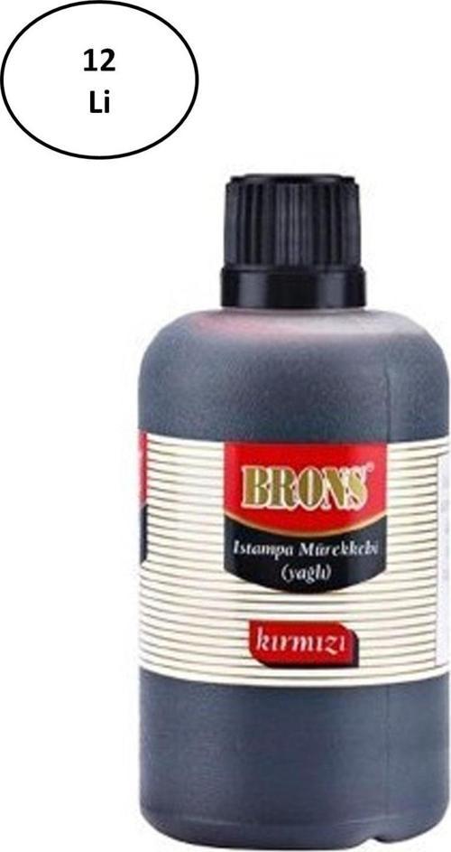 Brons Stampa Mürekkebi Kırmızı 30 Cc 12'Li