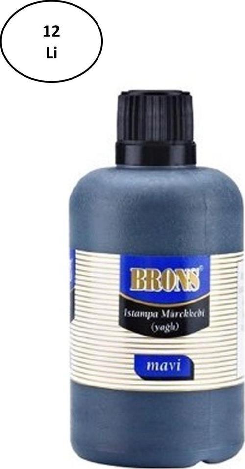 Brons Stampa Mürekkebi Mavi 30 Cc 12'Li