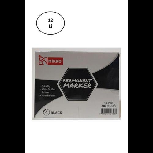 Mikro Mr-6008 Permanet Marker Siyah Kalem 12'Li