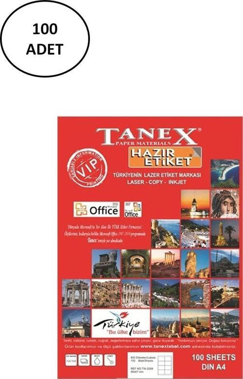Tanex Tw-2096 Lazer Etiket 43X8.5 Mm 100 Lü