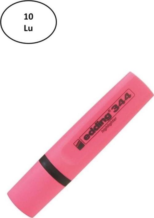 Eddıng Fosforlu Kalem E-344 Pembe 10'Lu