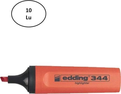 Edding Fosforlu Kalem Nar Çiçeği Kırmızı E-344 10'Lu