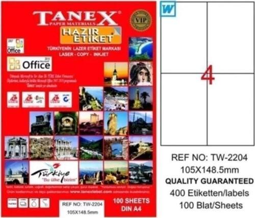 Tanex Tw-2204 105X148,5 Mm Lazer Etiket 100 Adet