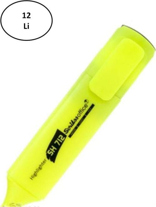 Pastel Sarı Fosforlu Kalem Sh712 Scr.T0Sbh4Sh71209A Scrikss 12'Li