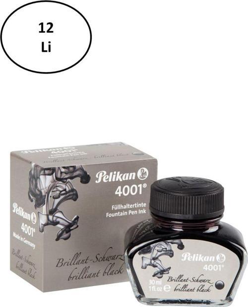 Pelikan 4001 Yazı Mürekkebi Siyah 12'Li