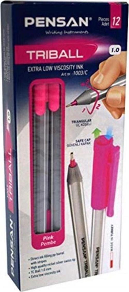 Pensan Trıball Tükenmez Kalem Pembe 12.Li 1 Mm
