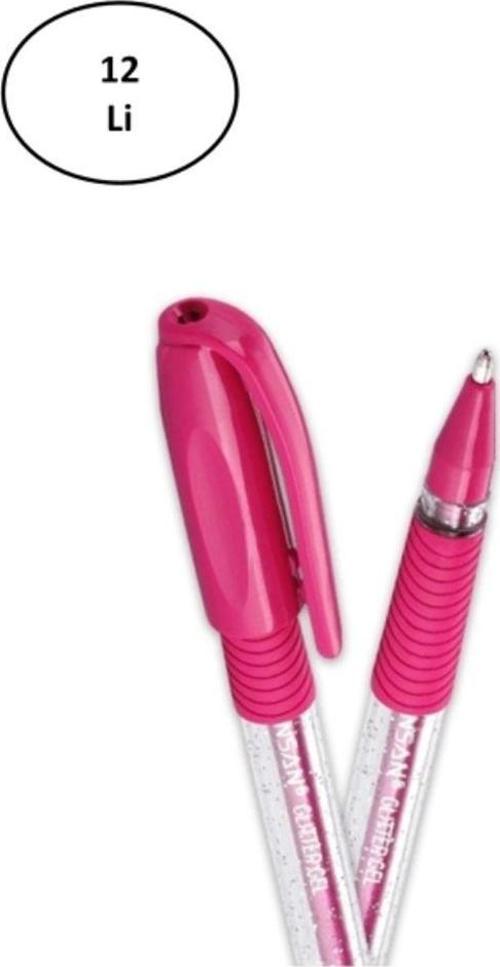 Pensan Tükenmez Kalem Jel Simli 1.0 Mm Pembe 2280 12'Li