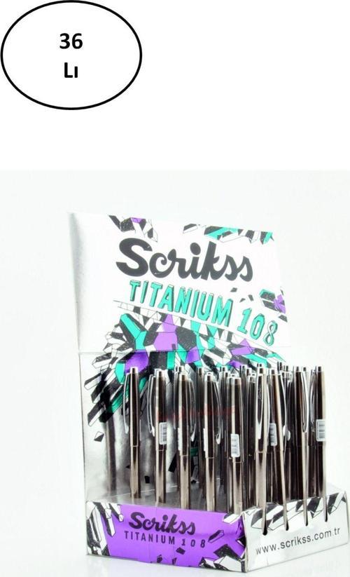 Scrikss 108 Tükenmez Kalem Titanium 36'Lı