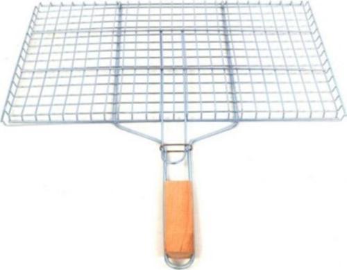 Ahşap Saplı Mangal Izgarası Galvanizli Paslanmaz Kafes Demir 32 X 42 Cm