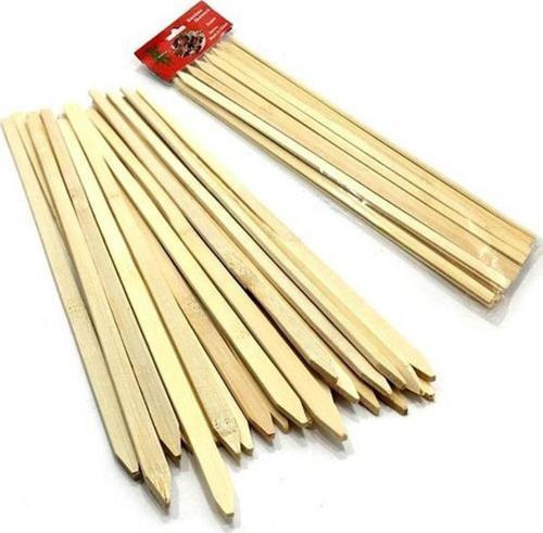 Bambu Adana Kebap Şişi Ahşap 25 Adet Yassı Çöp Şiş Kebap Şişi 30 Cm