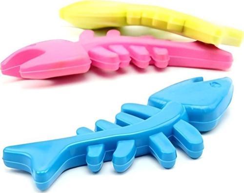 Balık Kemiği İskelet Şekilli Renkli Plastik Kedi Oyuncağı