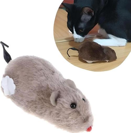Kurmalı Kedi Eğitim Oyuncağı Tüylü Peluş Fare Yakalama İnteraktif Sevimli Eğlenceli Oyuncak