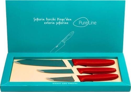 Bıçak Seti PureLine 46021 3Lü (46015+46016+46019) Bordo