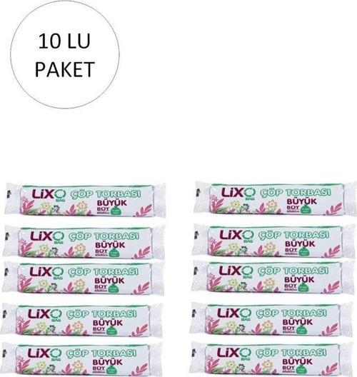 Büyük Boy Çöp Torbası 65 X 80 Cm 10 Lu Rulo X 10 Paket = 100 Adet (Mavi)