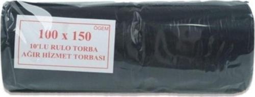 Hantal Boy Çöp Torbası 100 X 150 Cm 10 Lu Rulo X 1 Paket = 10 Adet (Siyah)