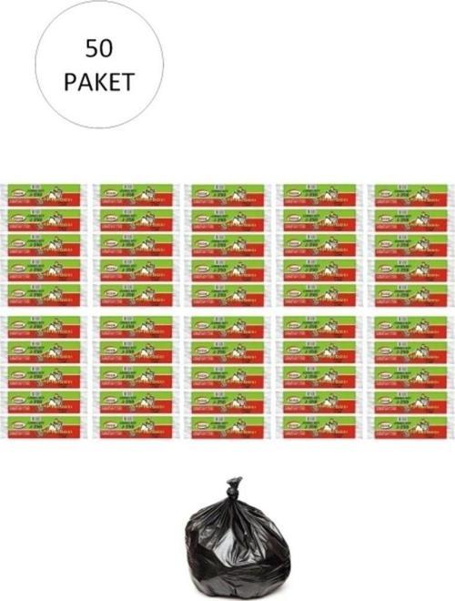J-250 Jumbo Boy Çöp Torbası 80 X 110 Cm 10 Lu Rulo X 50 Paket = 500 Adet (Siyah)
