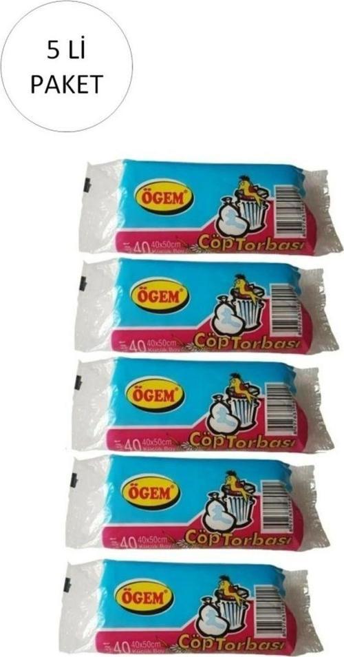 Küçük Boy Çöp Torbası 40 X 50 Cm 40 Lı Rulo X 5 Paket = 200 Adet (Şeffaf)