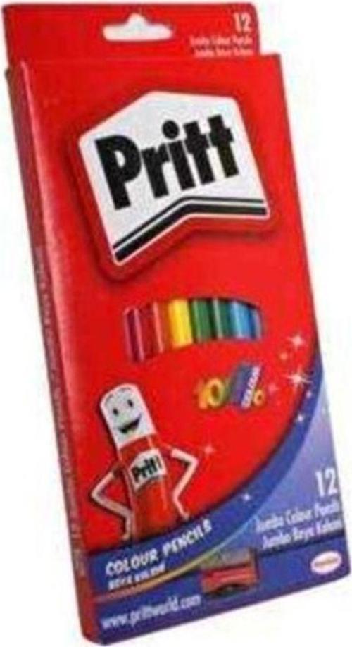 Pritt 1219733 Boya Kalemi 12 Li Jumbo Üçgen Karton Kutu