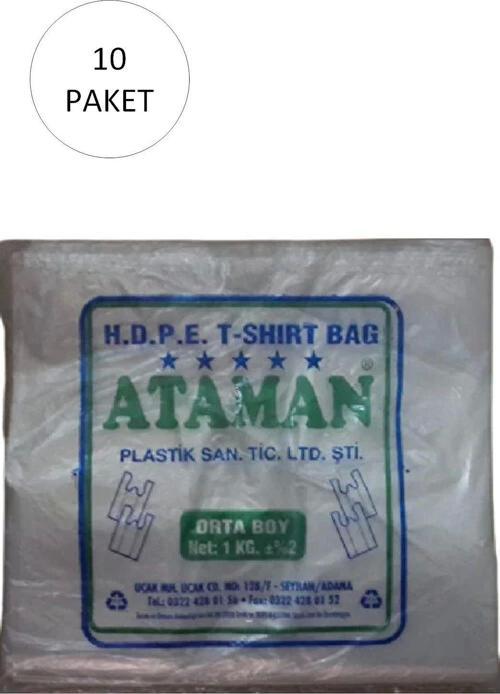 Kalın Şeffaf Atlet Poşet Orta Boy 27X47 Cm 1 Kg (10 Paket-Takriben 1,450 Adet)