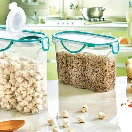 Kilitli Kapaklı Contalı Hava,Su Sıvı Geçirmez 1,2 Litre Erzak Saklama Kabı-Sa580