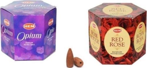 10 Adet Geri Akış Backflow Şelale Tütsü Konisi Tütsü Back Opium Gül