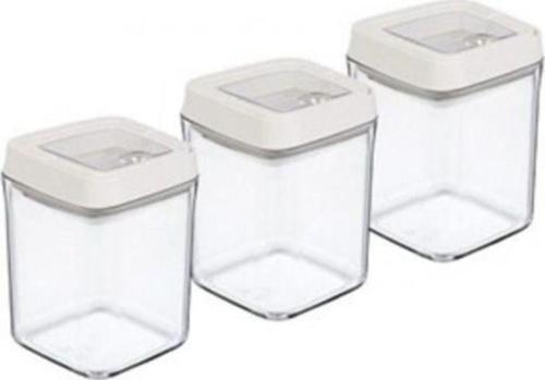 Vakumlu Erzak Kavanozu Kare 3Lü Set Royaleks-Oky-234