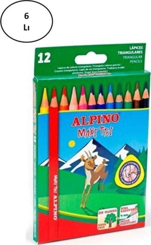 Cem Alpino Alp-Al-2133 Kuru Boya Kalemi 12 Renk 6'Lı