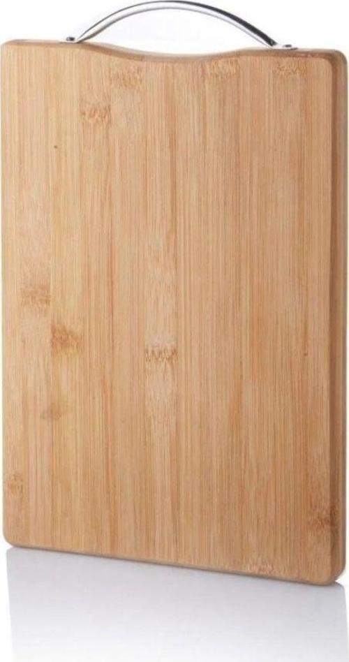 Metal Tutacaklı Lüx Bambu Kesme Tahtası 30Cm X20Cmx1.8Cm