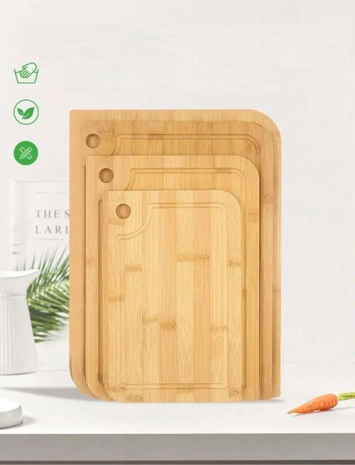 Rossel Premium 3'Lü Bambu Kesim Panosu [Mustazen]