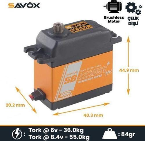 SB2230SGP Digital Servo Brushless Motor High Voltage Çelik Dişli