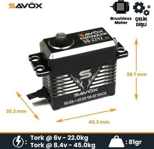 SB2292SG Black Edition Digital Servo Brushless Motor High Voltage Çelik Dişli